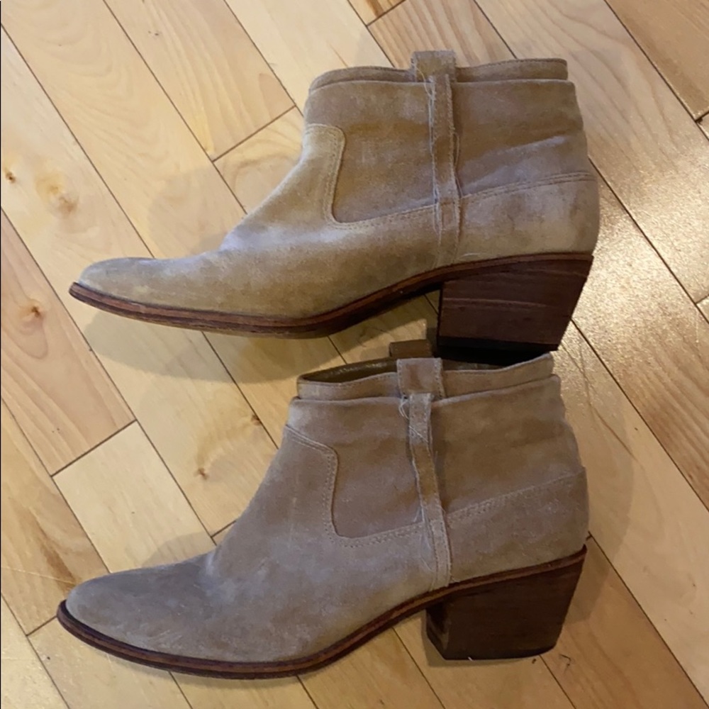 Joie Ajax tan Suede Ankle Booties - Picture 1 of 5